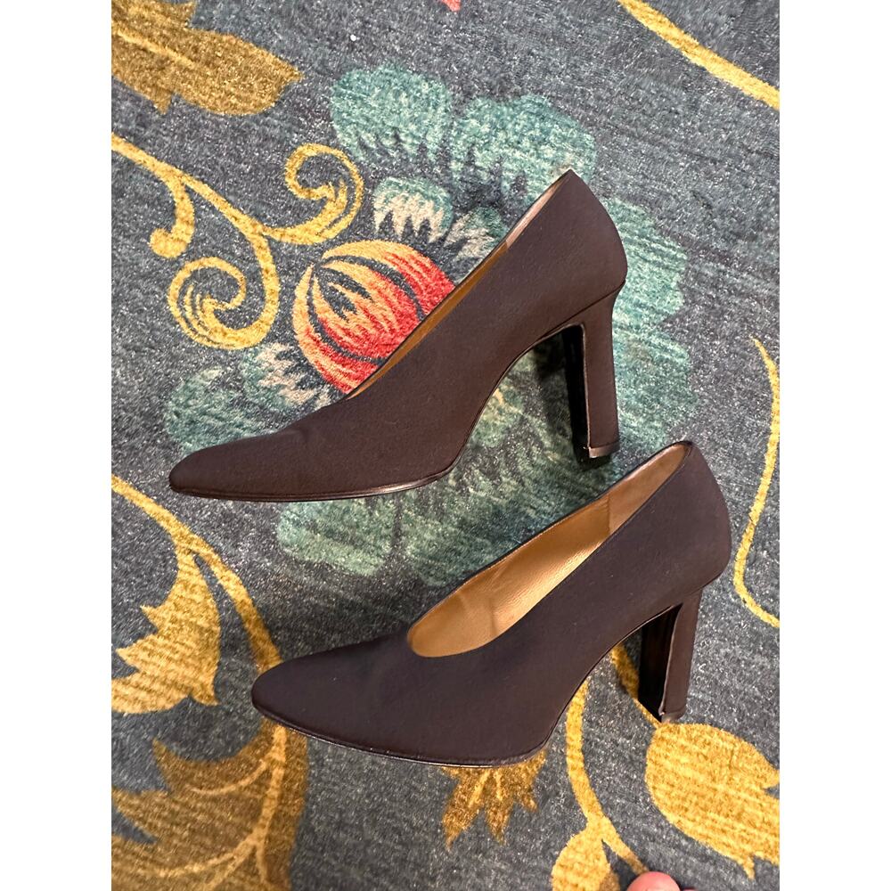 Yves Saint Laurent 80s Vintage Moise-Black heel Pump Size 7 - Picture 4 of 10